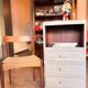 Renovated grey-blue storm commode