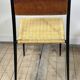 Chairs (set of 2) in metal, leather and straw 1960's