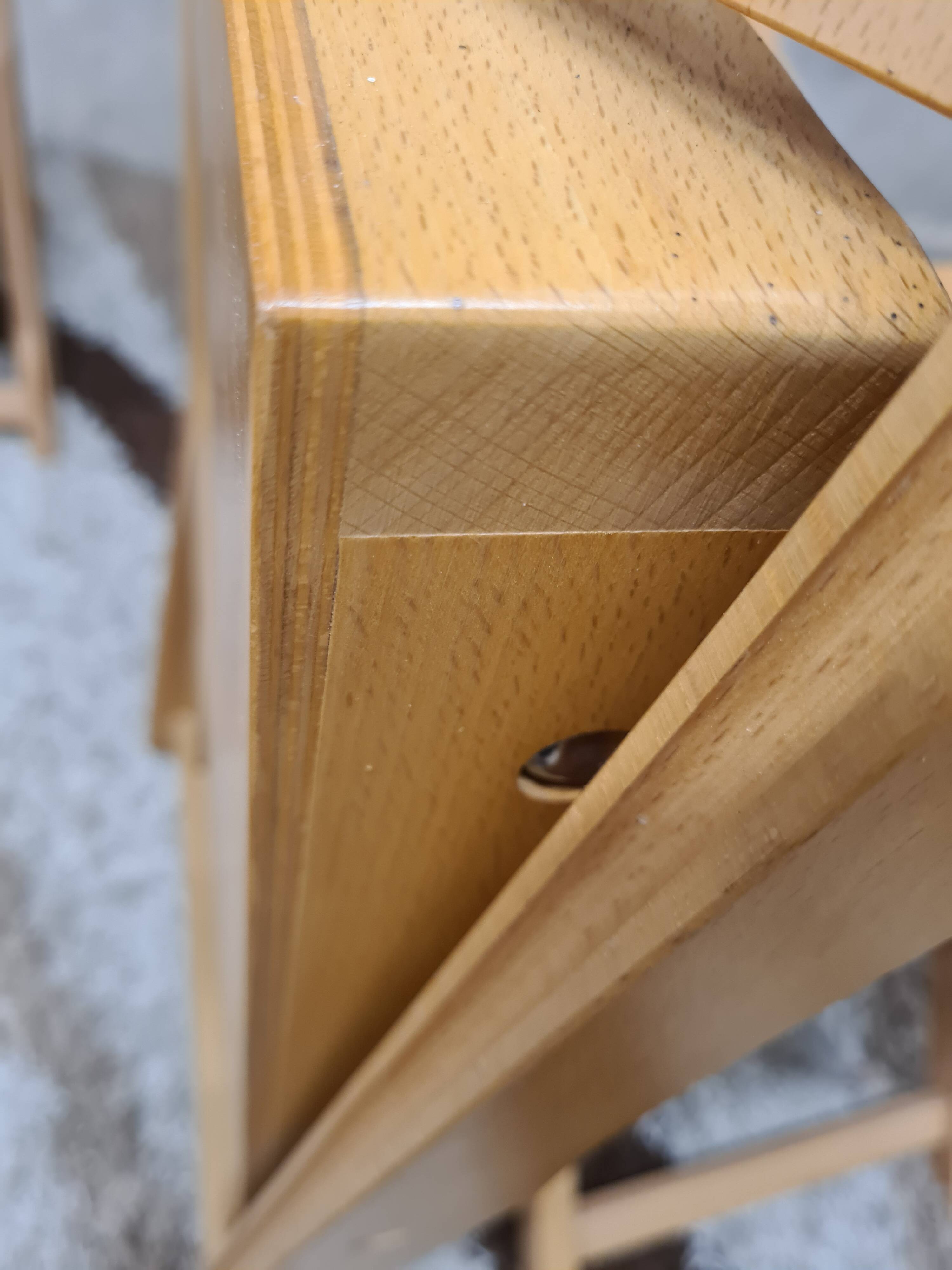 Set of 6 folding chairs blond wood