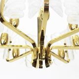 1 of 3 Stunning chandelier by Carl Fagerlund, Murano glass leaves, 1960s