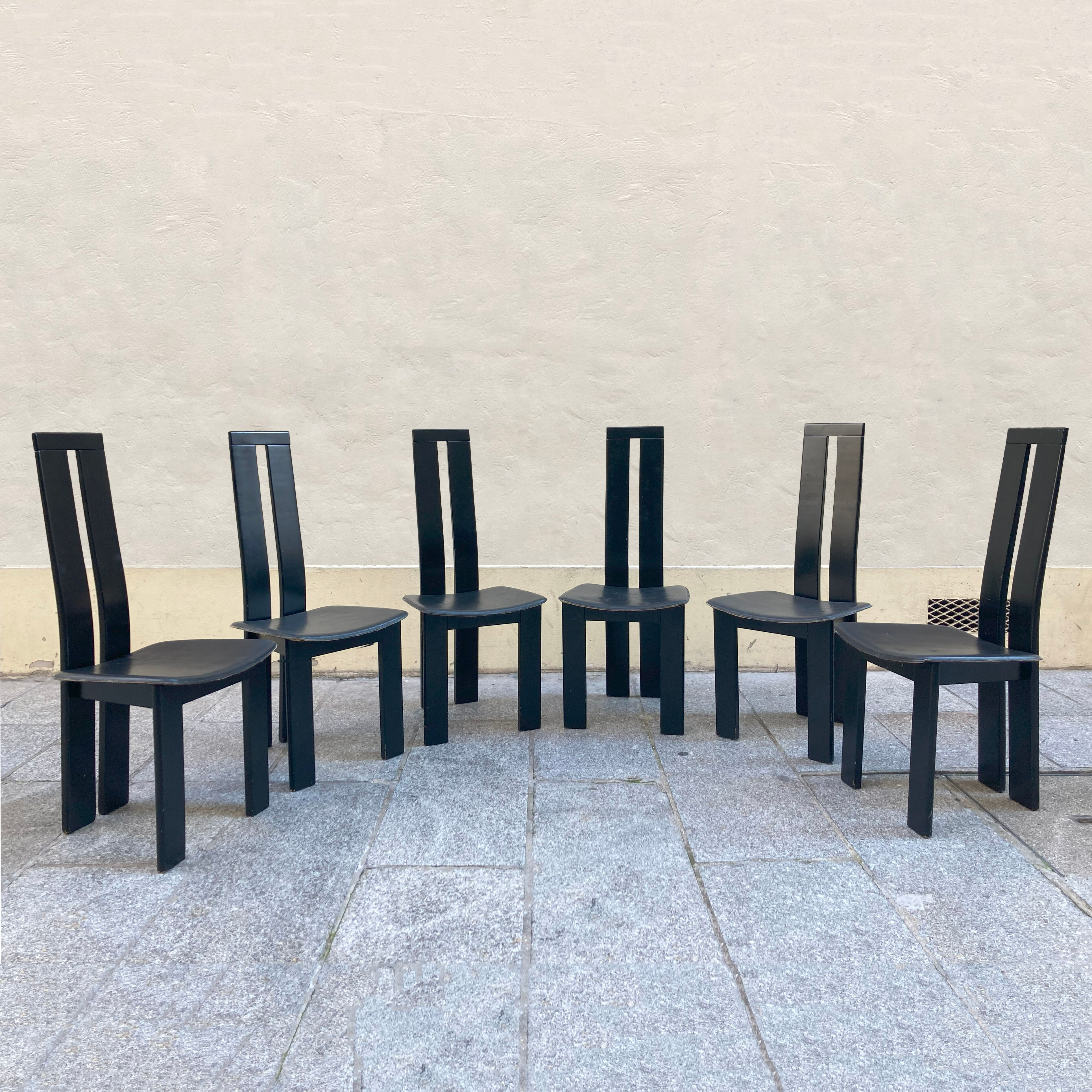 Set of 6 dining chairs, Pietro Constantini for Ello, 1970s