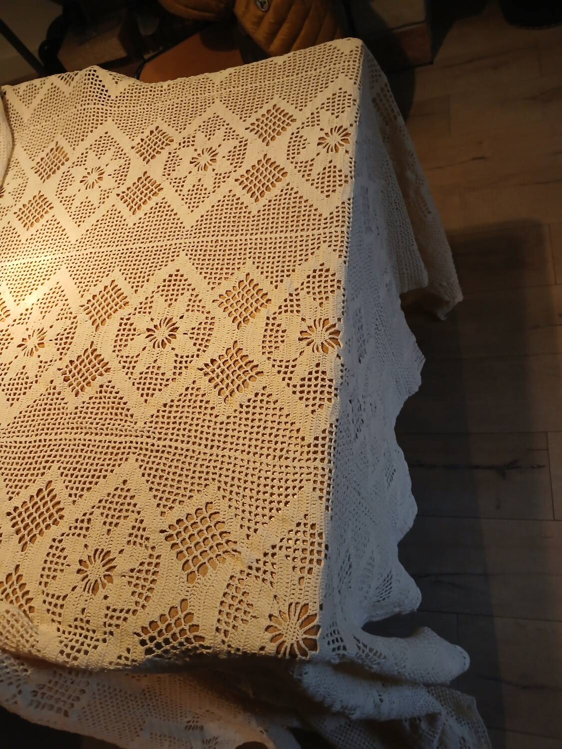 2 antique crocheted bedspreads