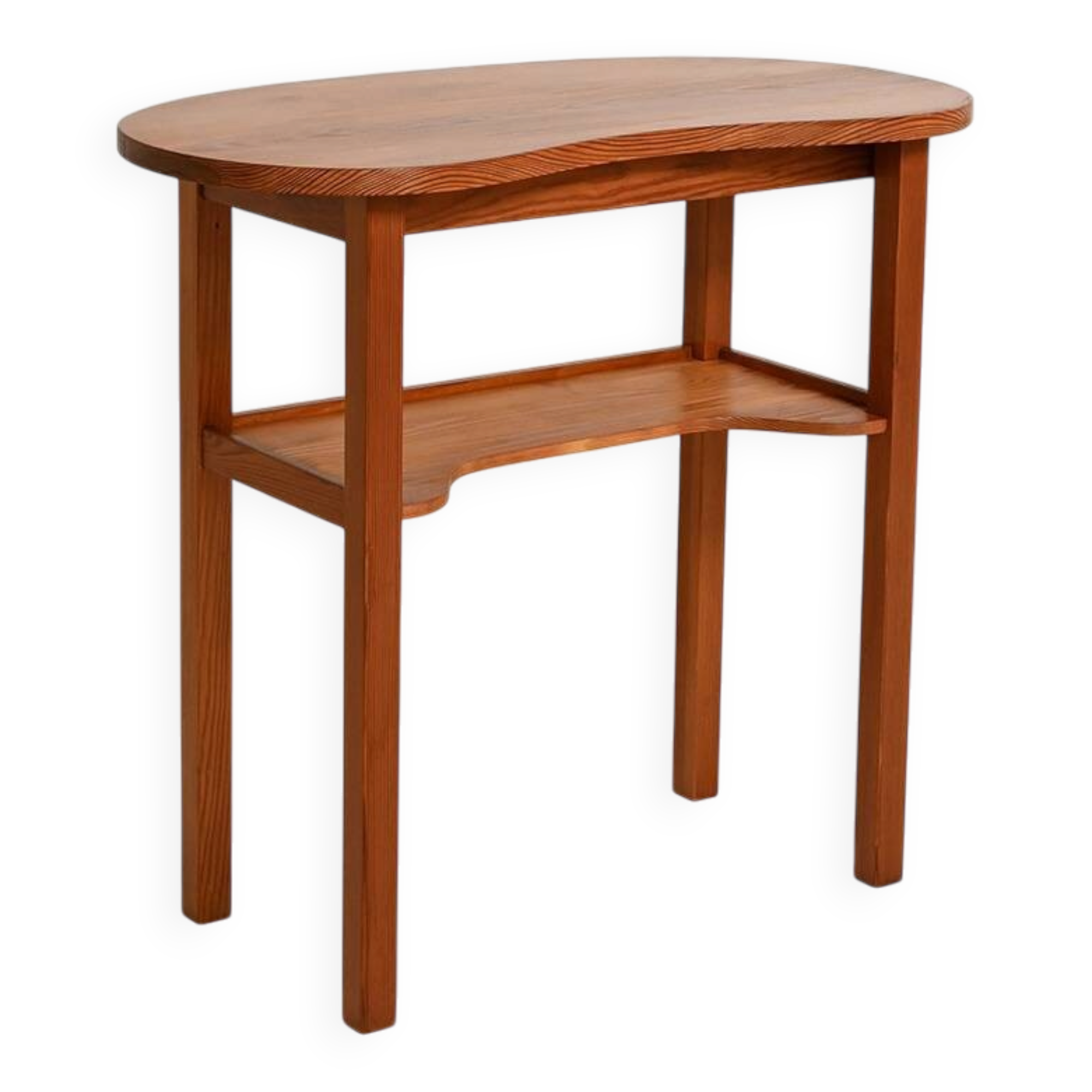 Table de coiffeuse en pin nordique avec étagère, années 1950-60.