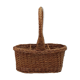 Wicker bottle holder one handle and 3 compartments