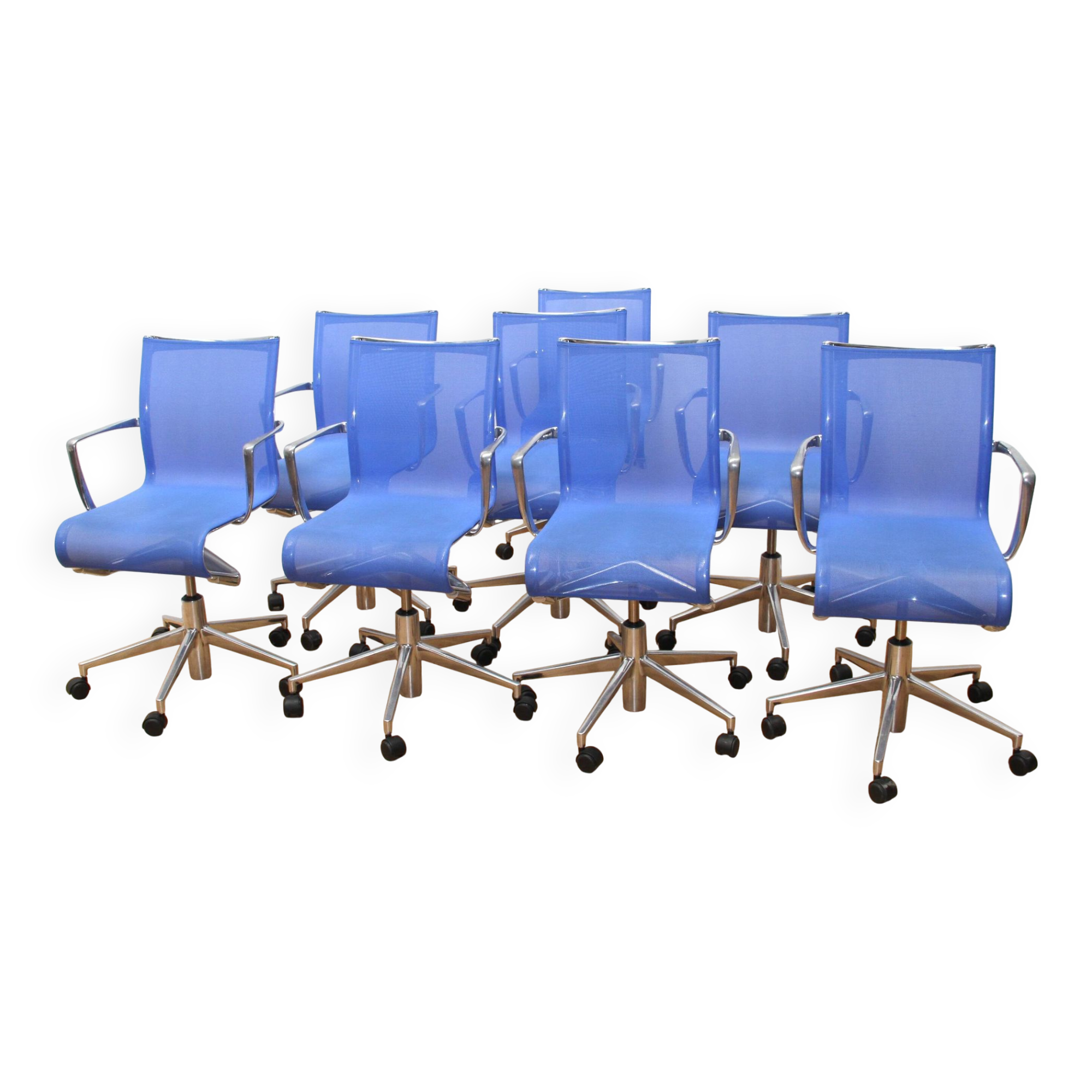 Suite of 8 RollingFrame office chairs, Alias