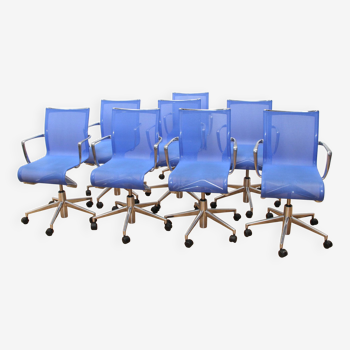 Suite of 8 RollingFrame office chairs, Alias