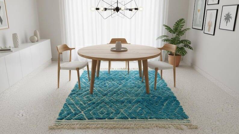 Handmade traditional beni ourain rug size 250 x 250 cm