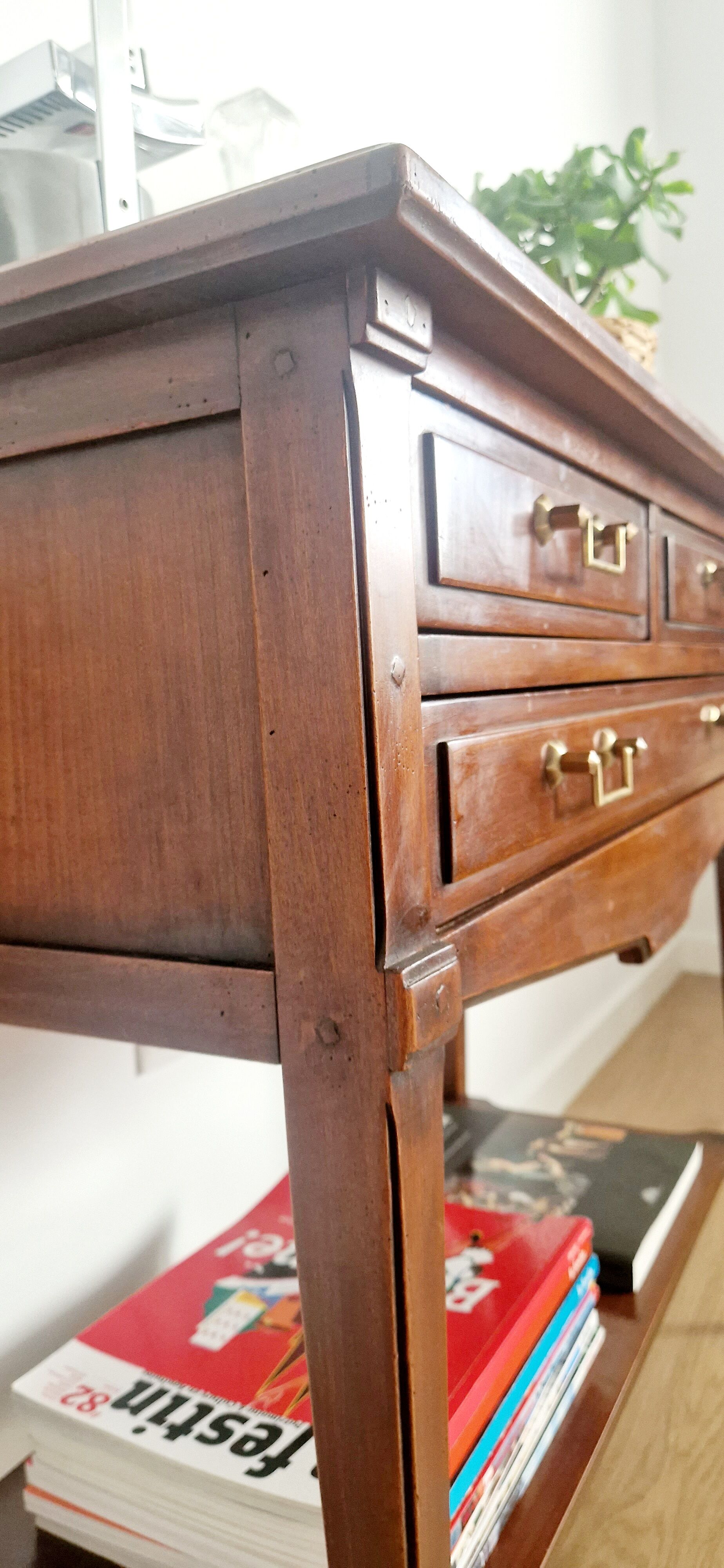 Console trolley style Directoire in mahogany
