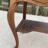 Louis XV dressing table in solid oak and white marble