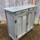 Parisian sideboard painted in blue with 2 doors and 2 drawers.