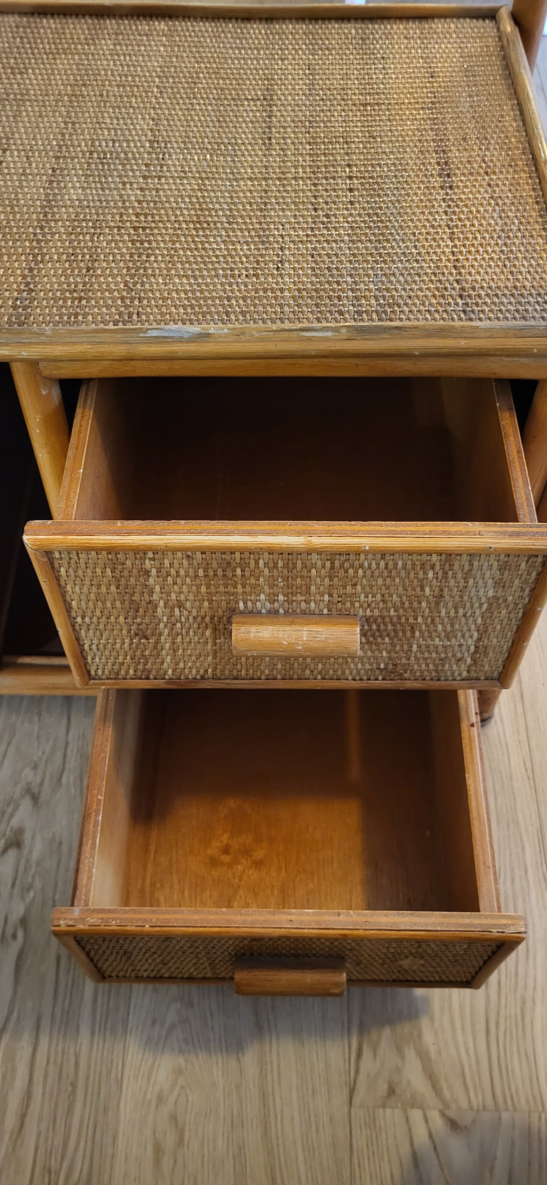 Rattan vinyl storage cabinet