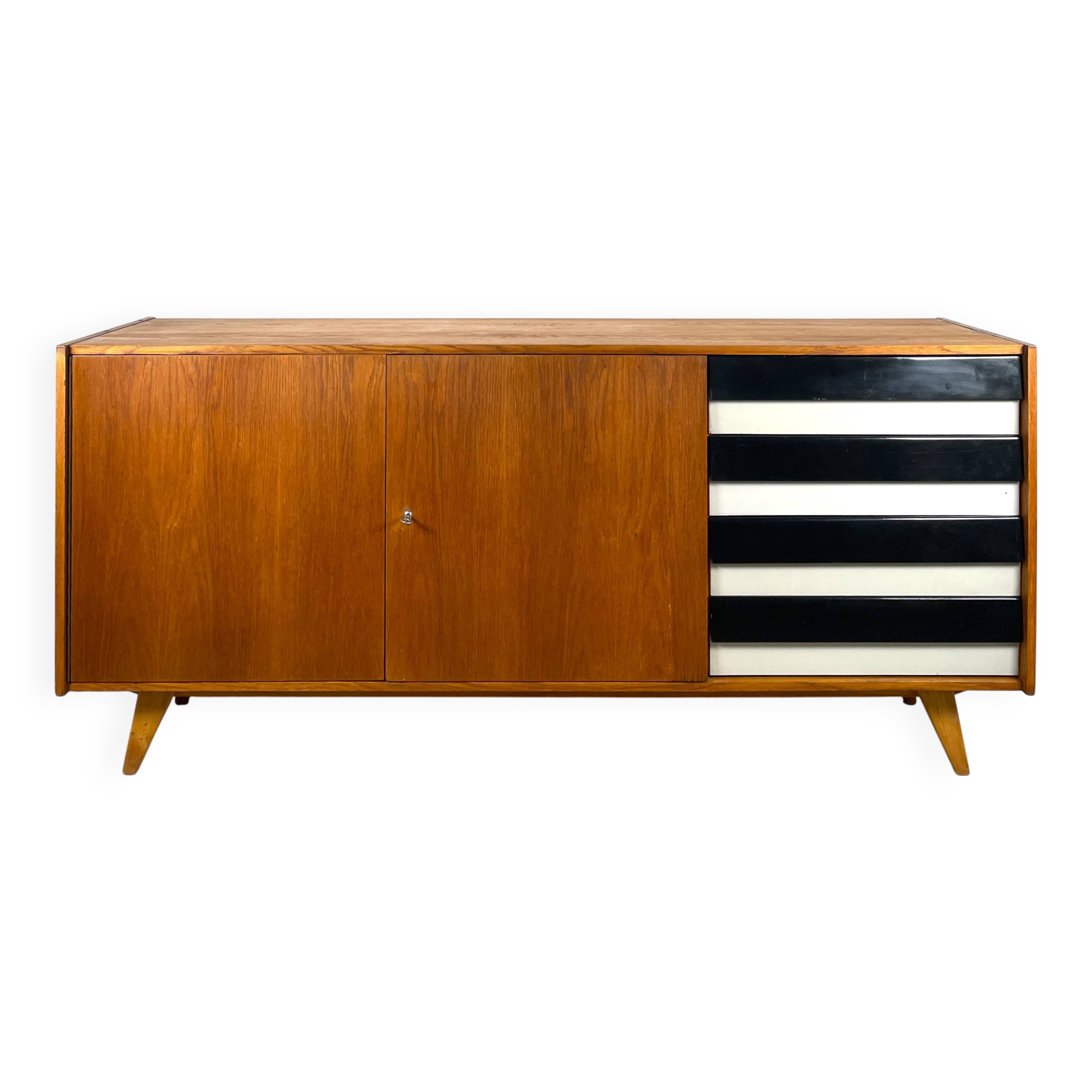 U460 sideboard with black/white drawers, Jiří Jiroutek