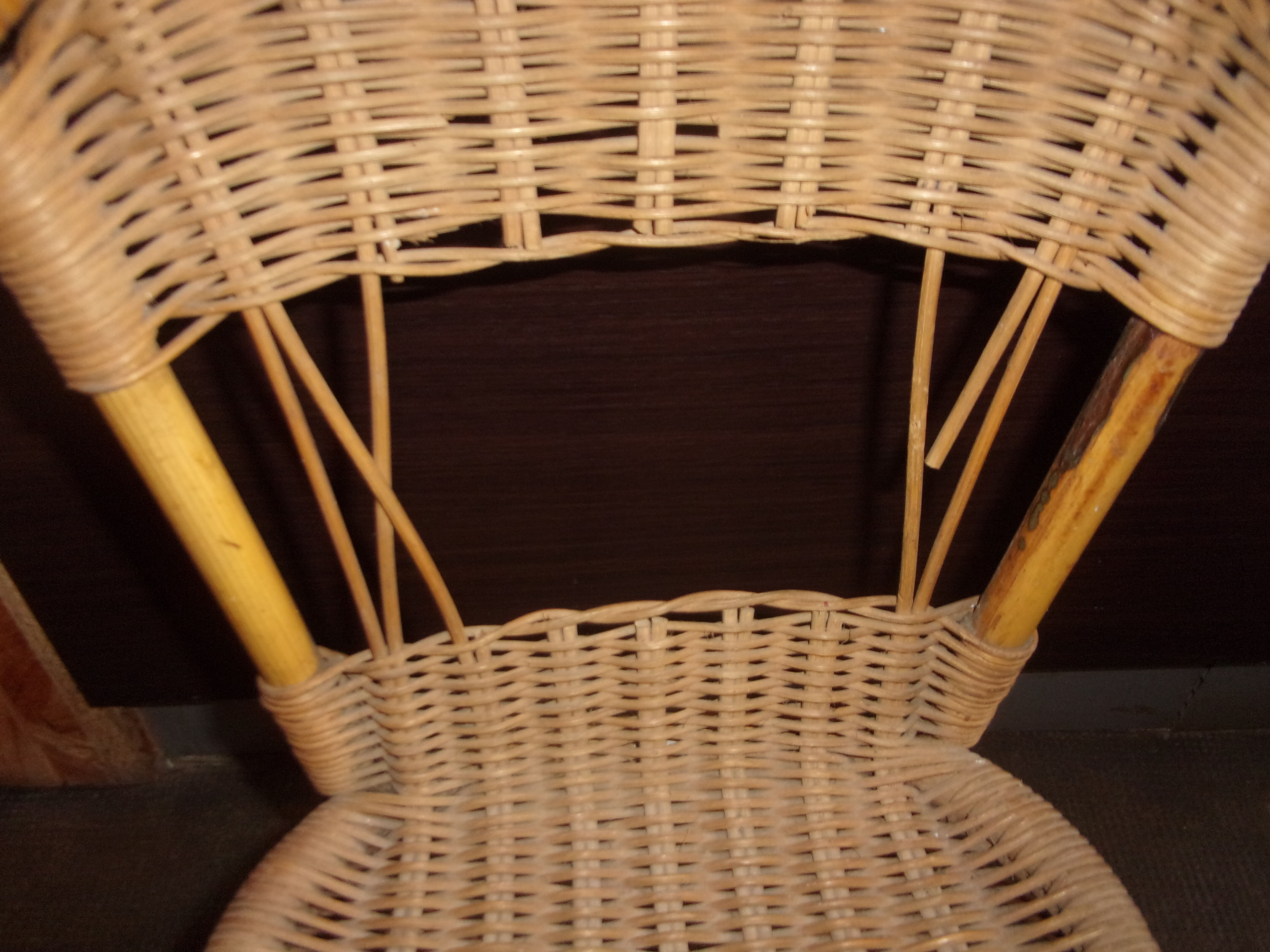 Wicker rattan child chair 1950