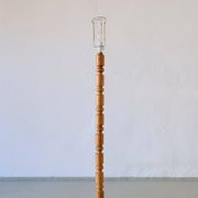Carved pine floor lamp | Sweden | 1960s