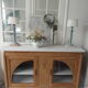 Buffet, art deco serving in oak, pearl gray patinated pine top