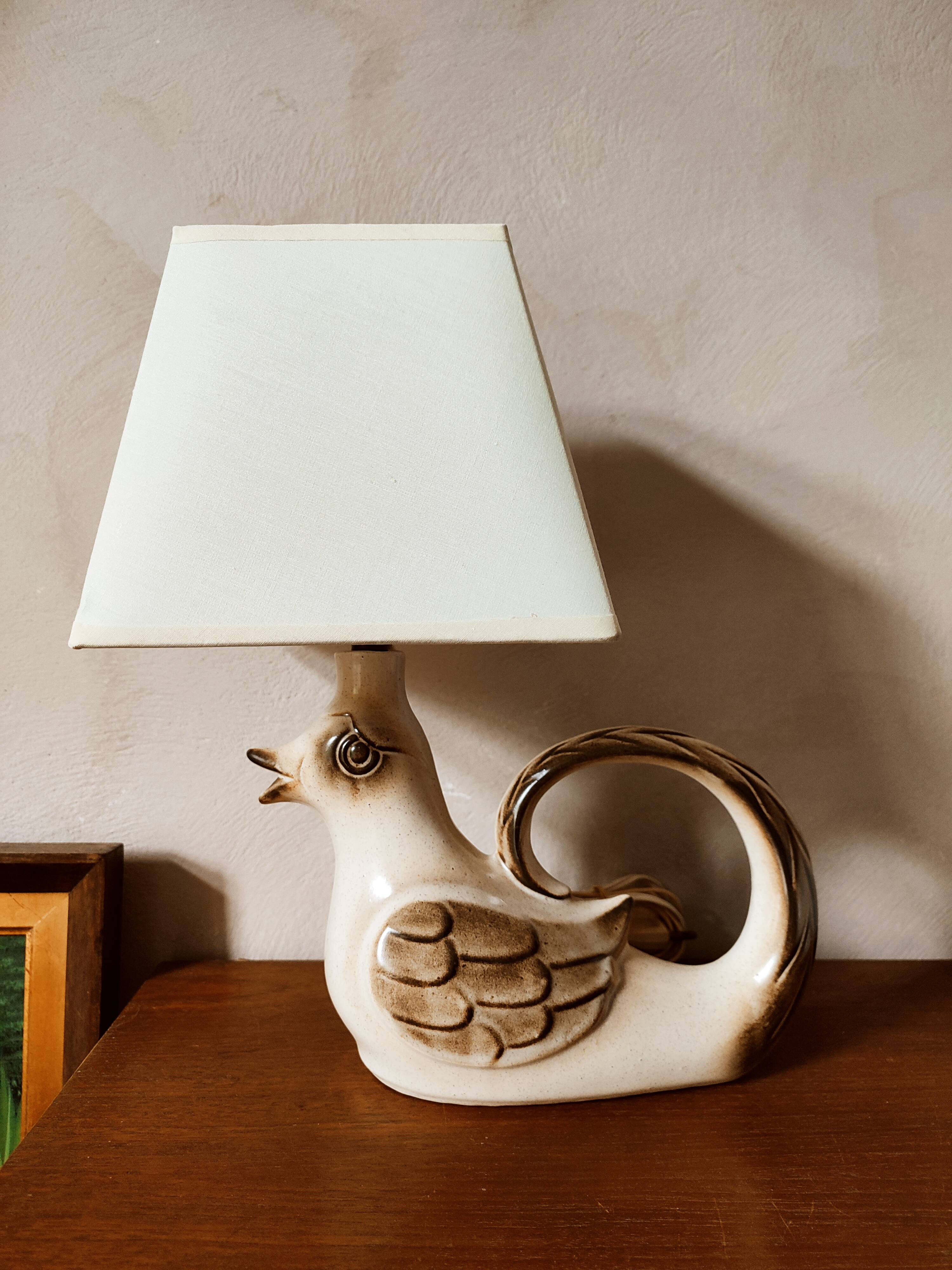 Ceramic bird lamp W-Germany