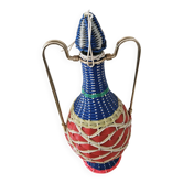 Vintage glass scoubidou carafe