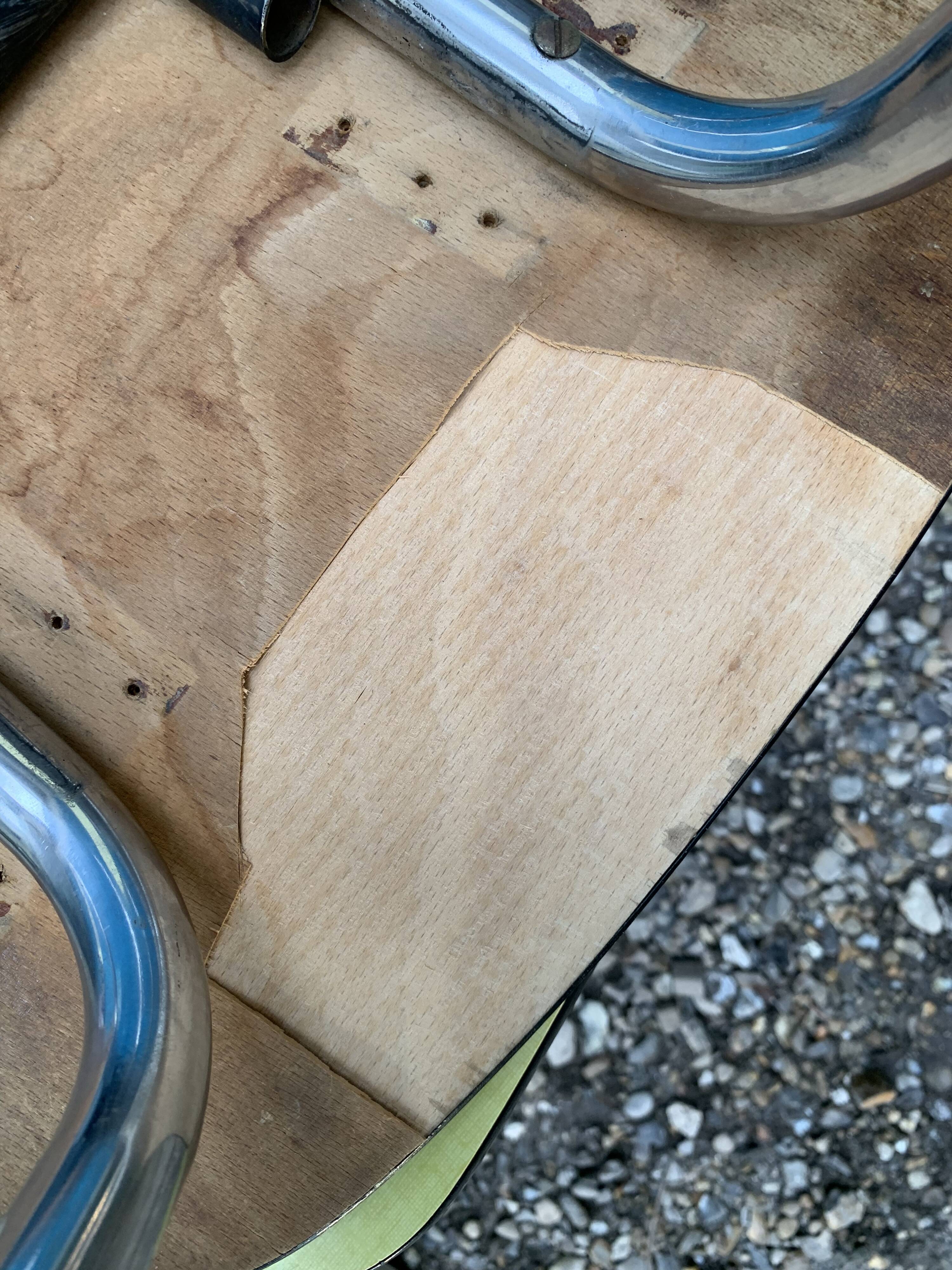 Yellow Formica chairs with compass legs, 1950s