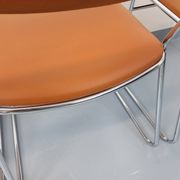 4 vintage sleigh chairs from the 70s, in designer chrome metal