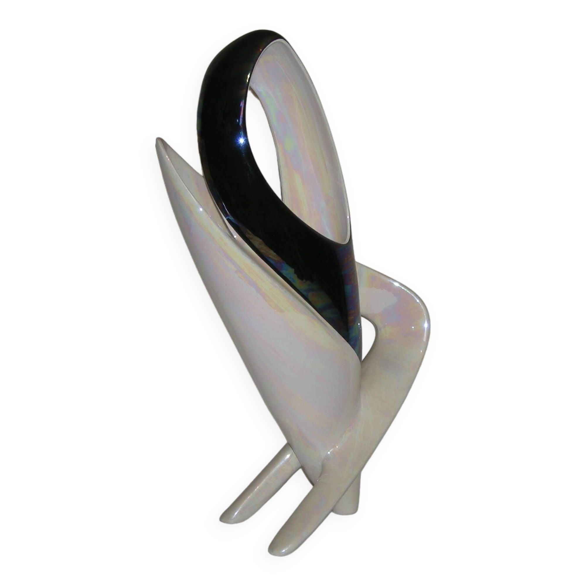 Camillo Lusso tripod vase - Turin ceramics from the 50s