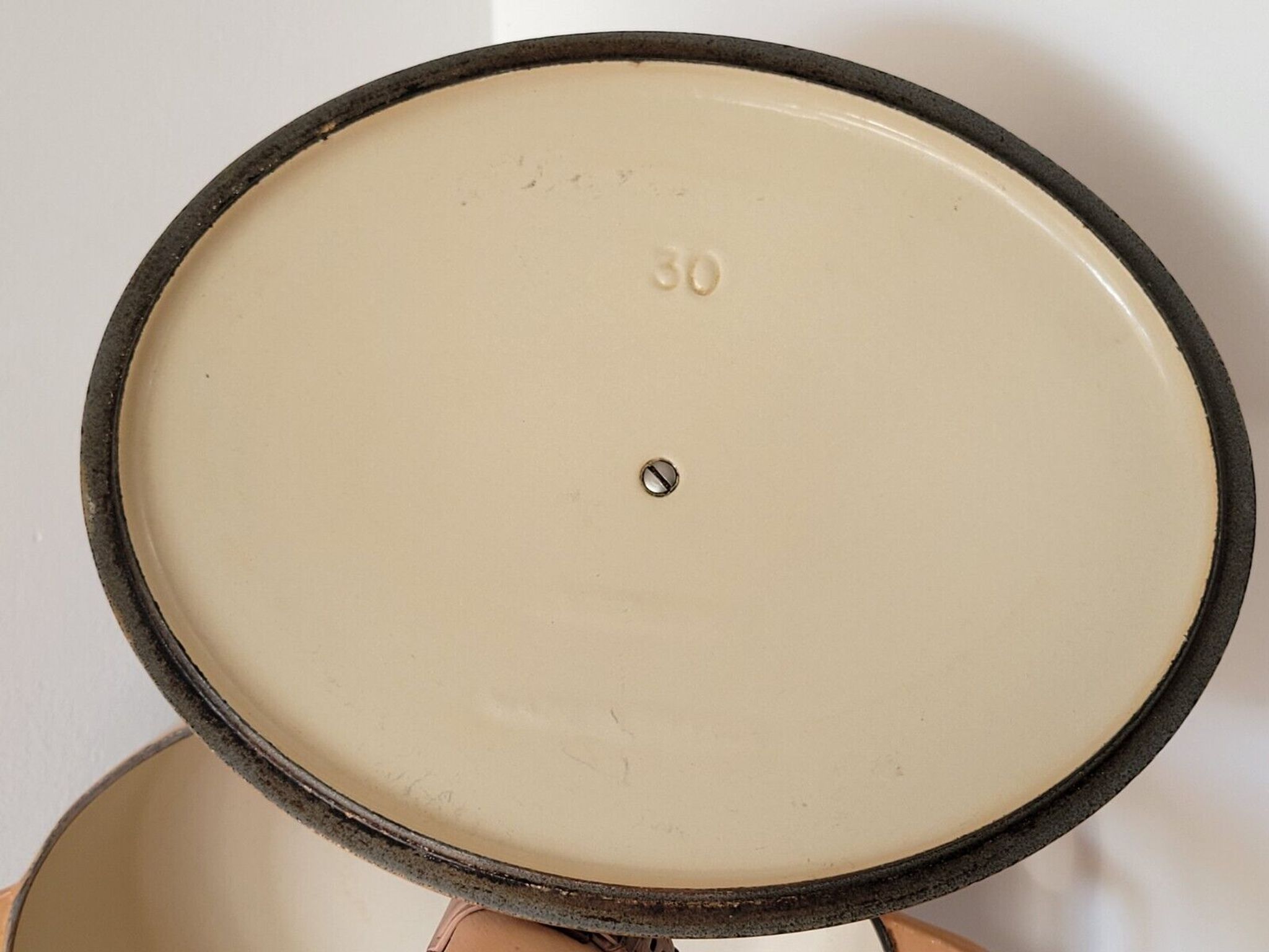 Tureen Le Creuset vintage oval casserole in brown enamelled cast iron size 30