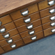German apothecary's cabinet in oak mid-twentieth century