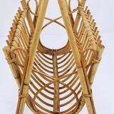 Bamboo and rattan magazine rack in the style of Franco Albini, Italy, 1950s.
