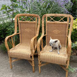 Adult vintage rattan armchair