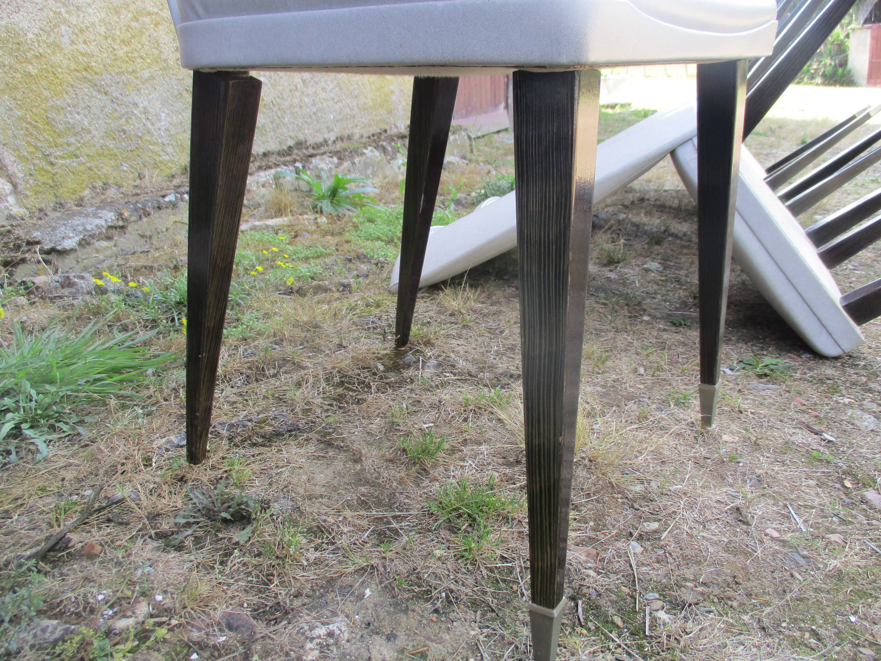 Suite of 6 dining chairs 50'S s imitation gray leather