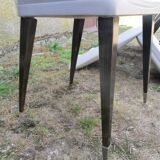 Suite of 6 dining chairs 50'S s imitation gray leather