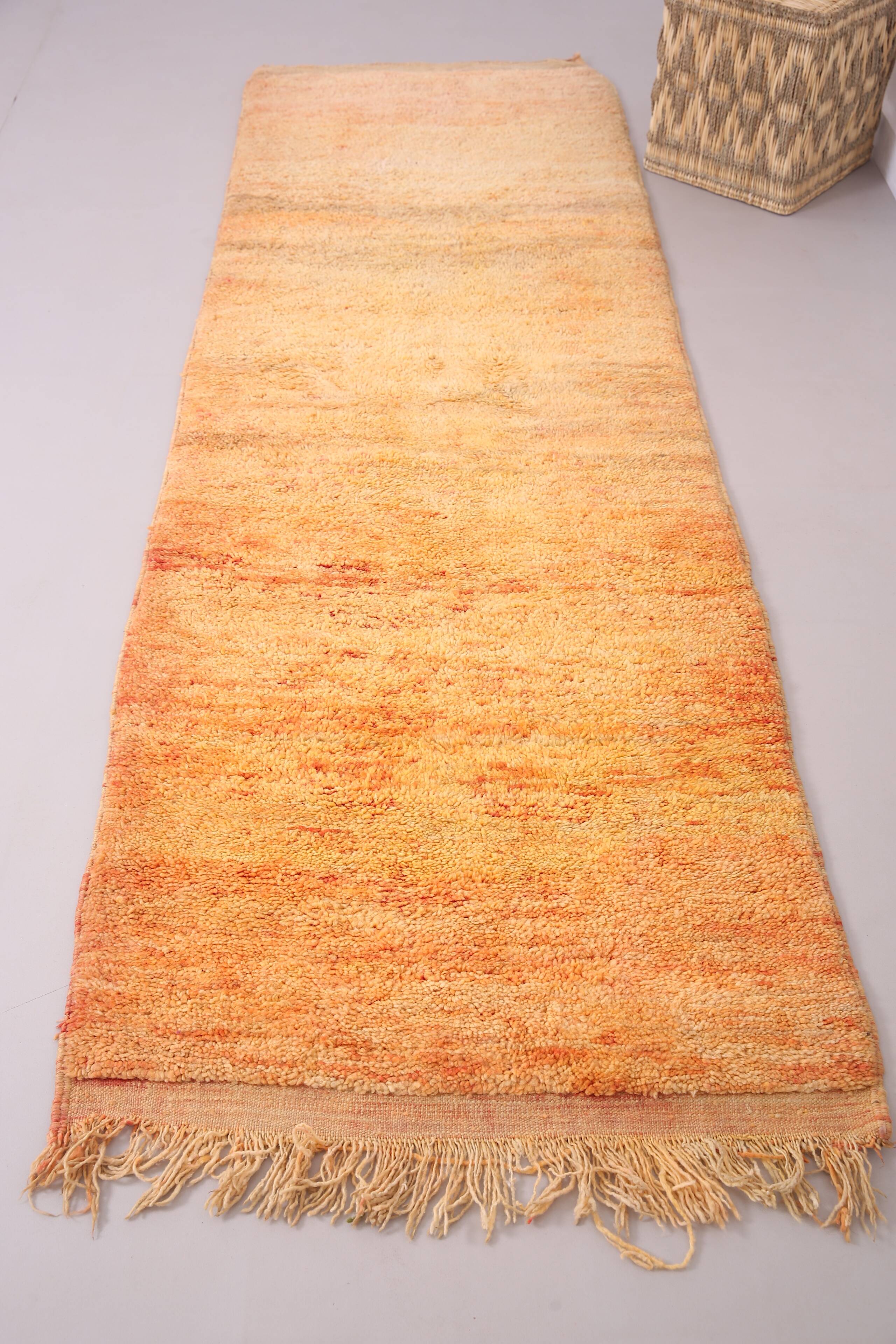 Vintage Moroccan Runner Rug 91 x 292 cm - Orange Runner Rug - Berber Rug