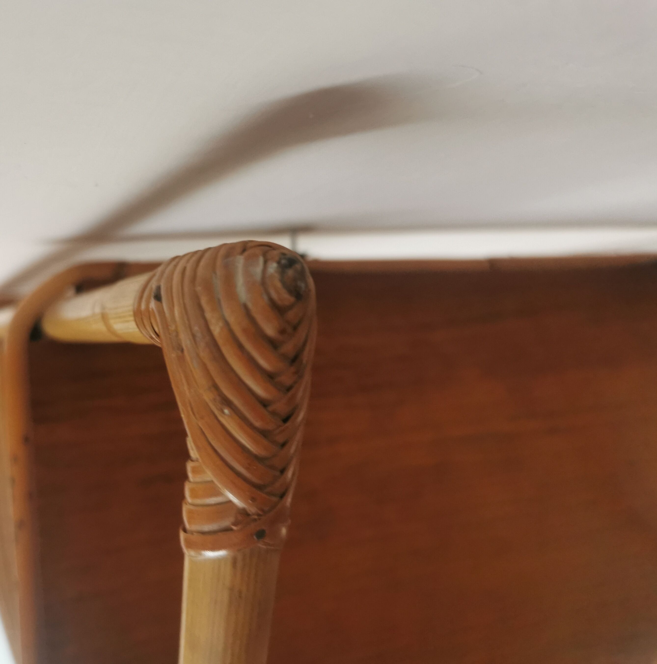 Vintage rattan wall shelf