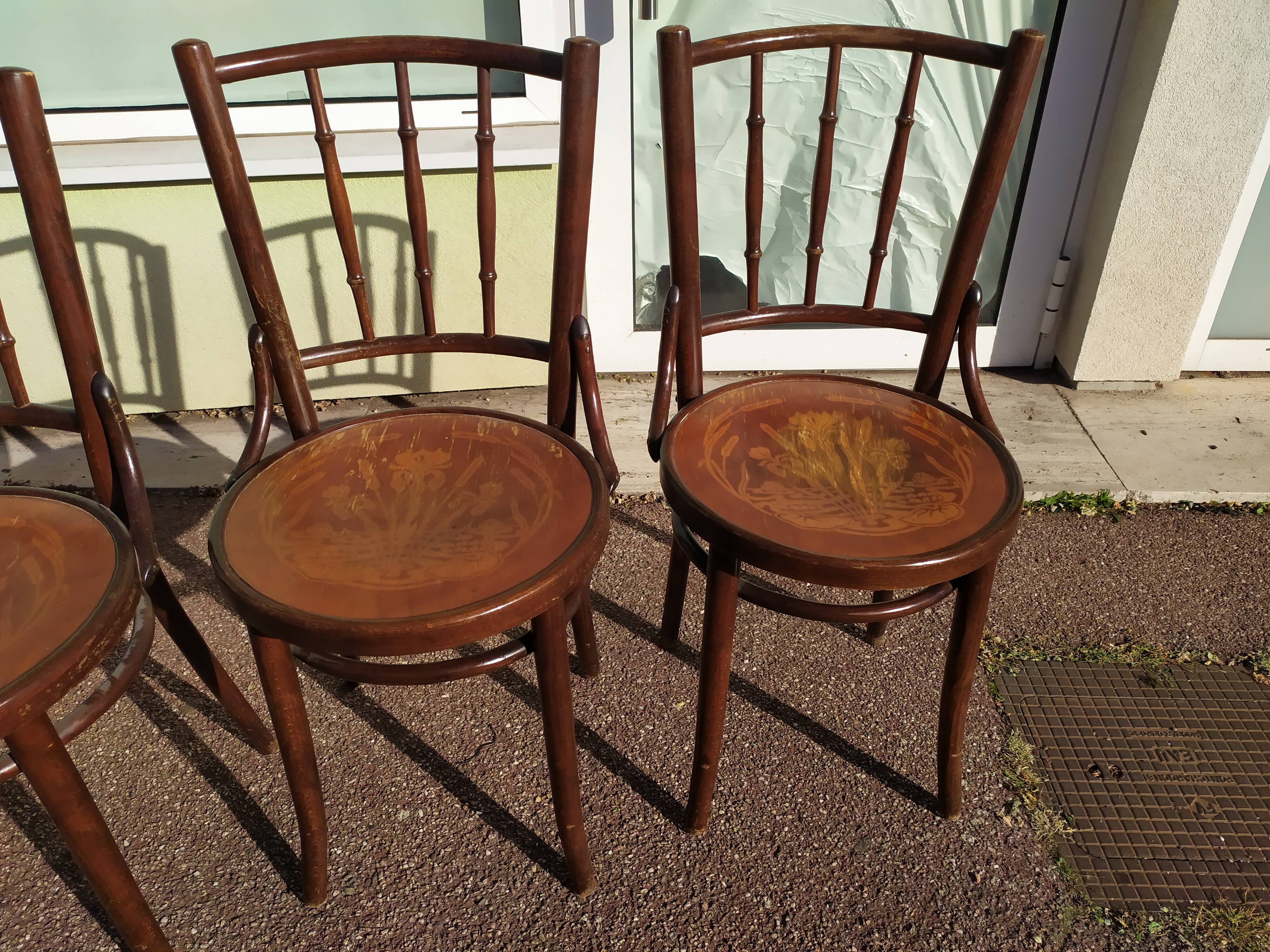 Lot de 6 chaise en bois - bistrot - terrasse - vintage