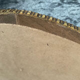 Vintage mirror in solid wood with brass and parcloses.