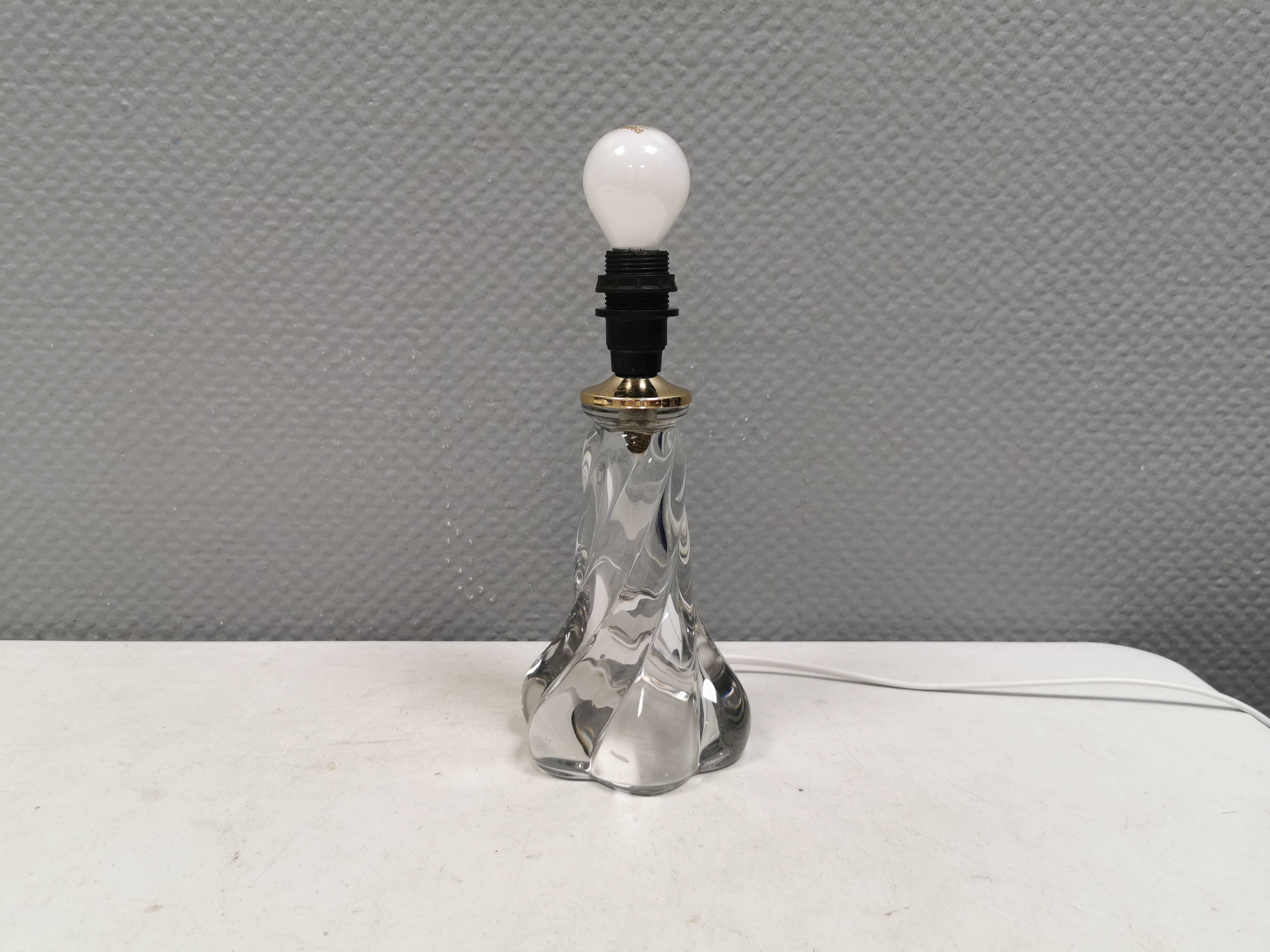 Crystal table lamp from Vannes-le-Châtel, France, 1960s.