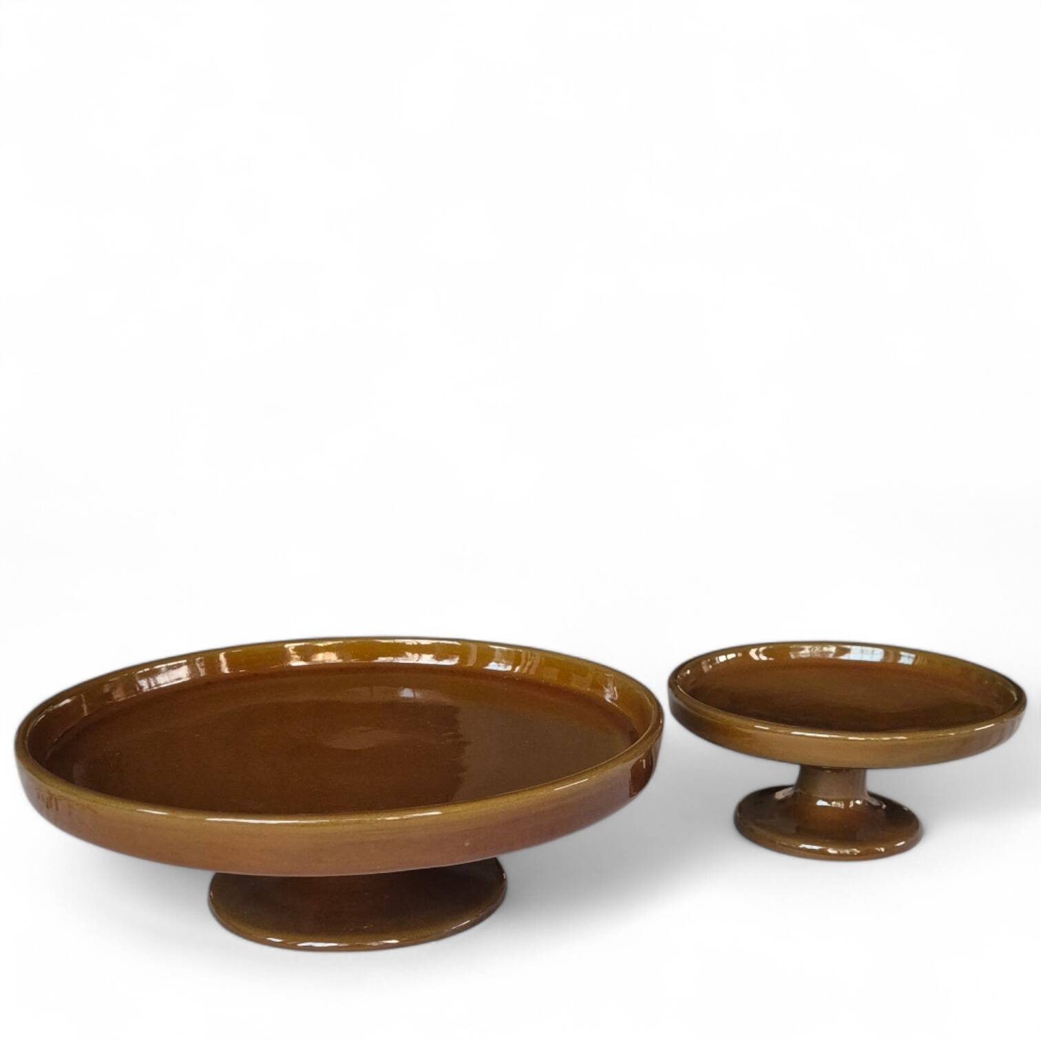 Jacques (1926-2008) and dani ruelland (1933-2010), pair of enamelled ceramic cups on pedestal