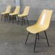 Set of 4 fiber and metal chairs by Miroslav Navratil for Vertex 1960