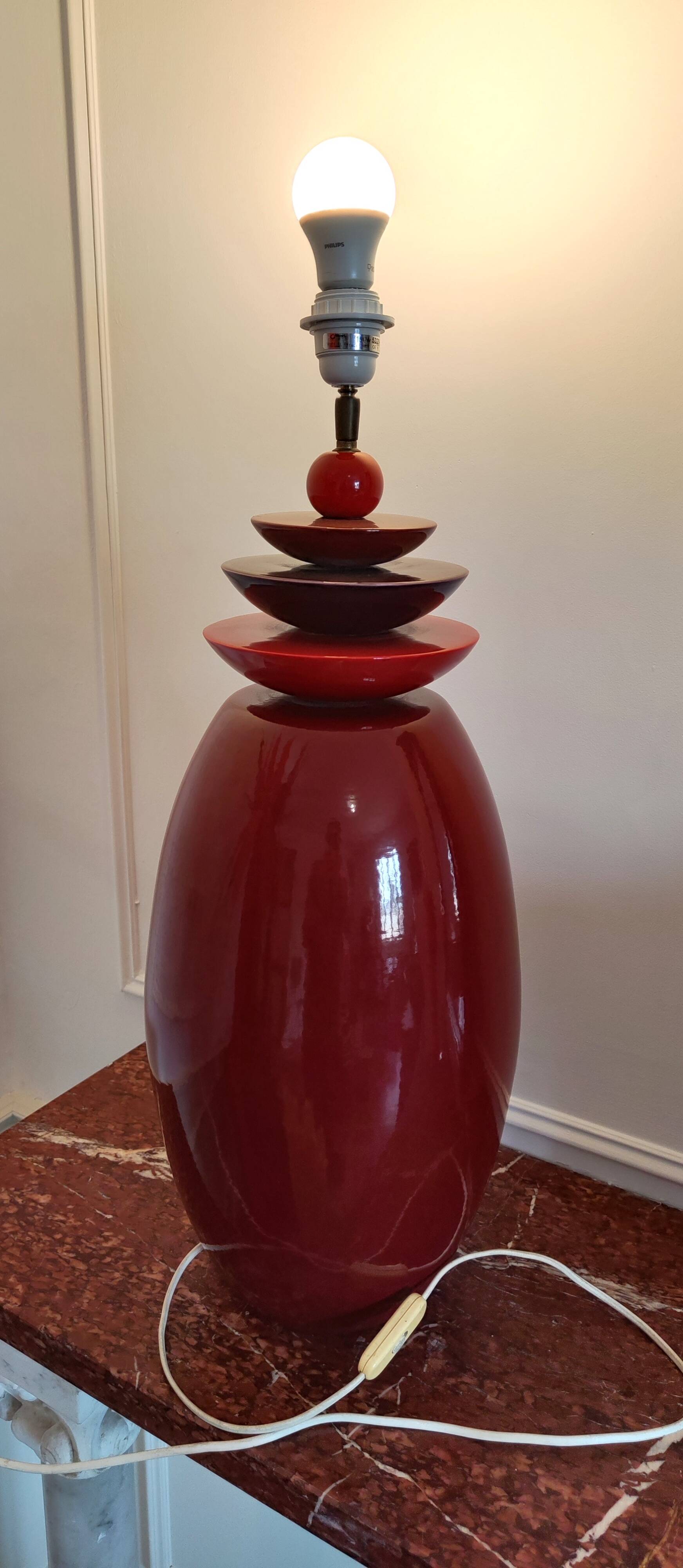Large albret france ceramic earthenware lamp