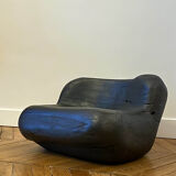 Black pebble pouf
