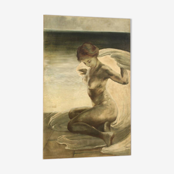 Nude painting of a young woman from the first half of the 20th century