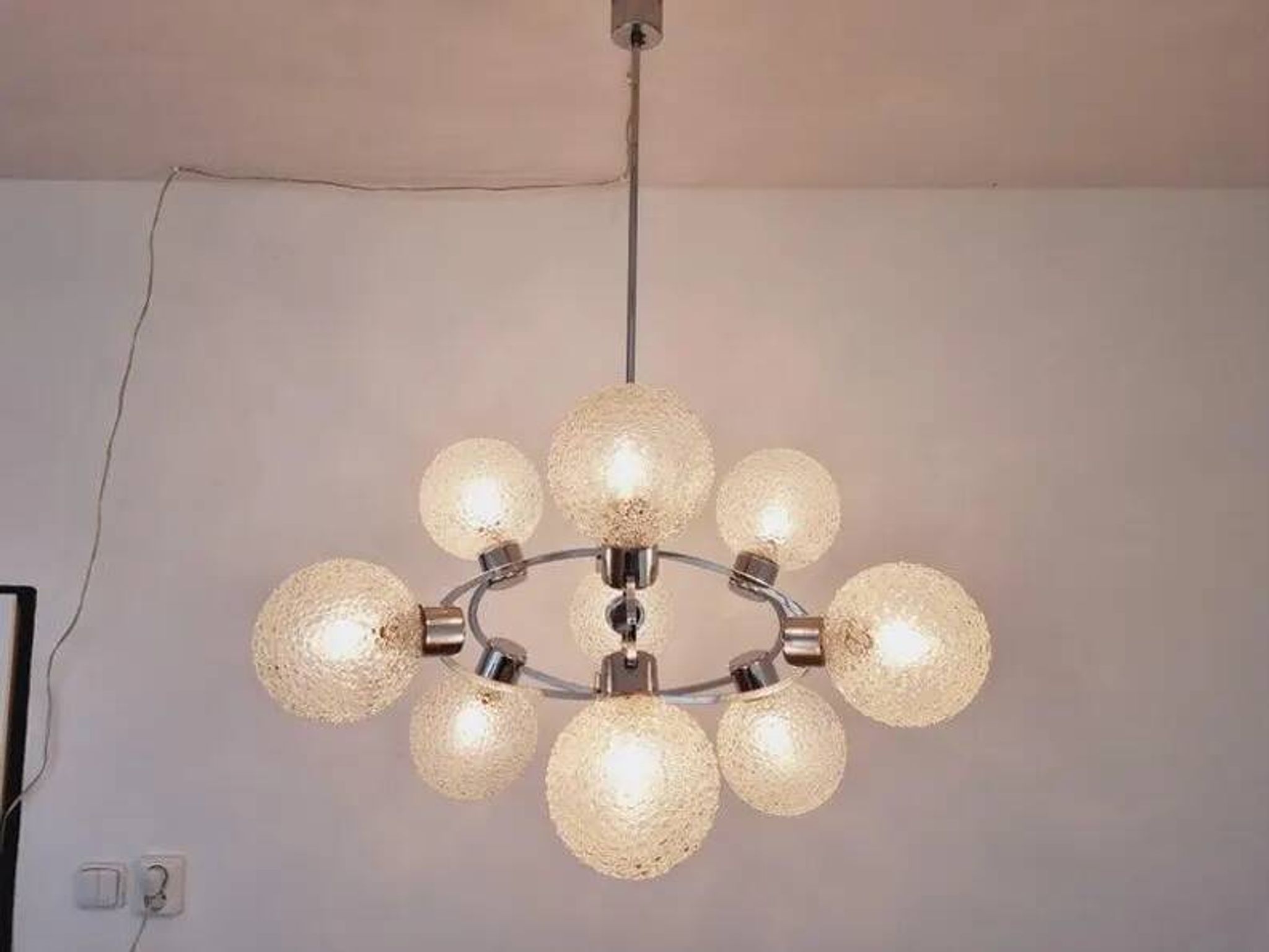 Large Midcentury Galaxy Sputnik Chandelier, Germany, 1970s