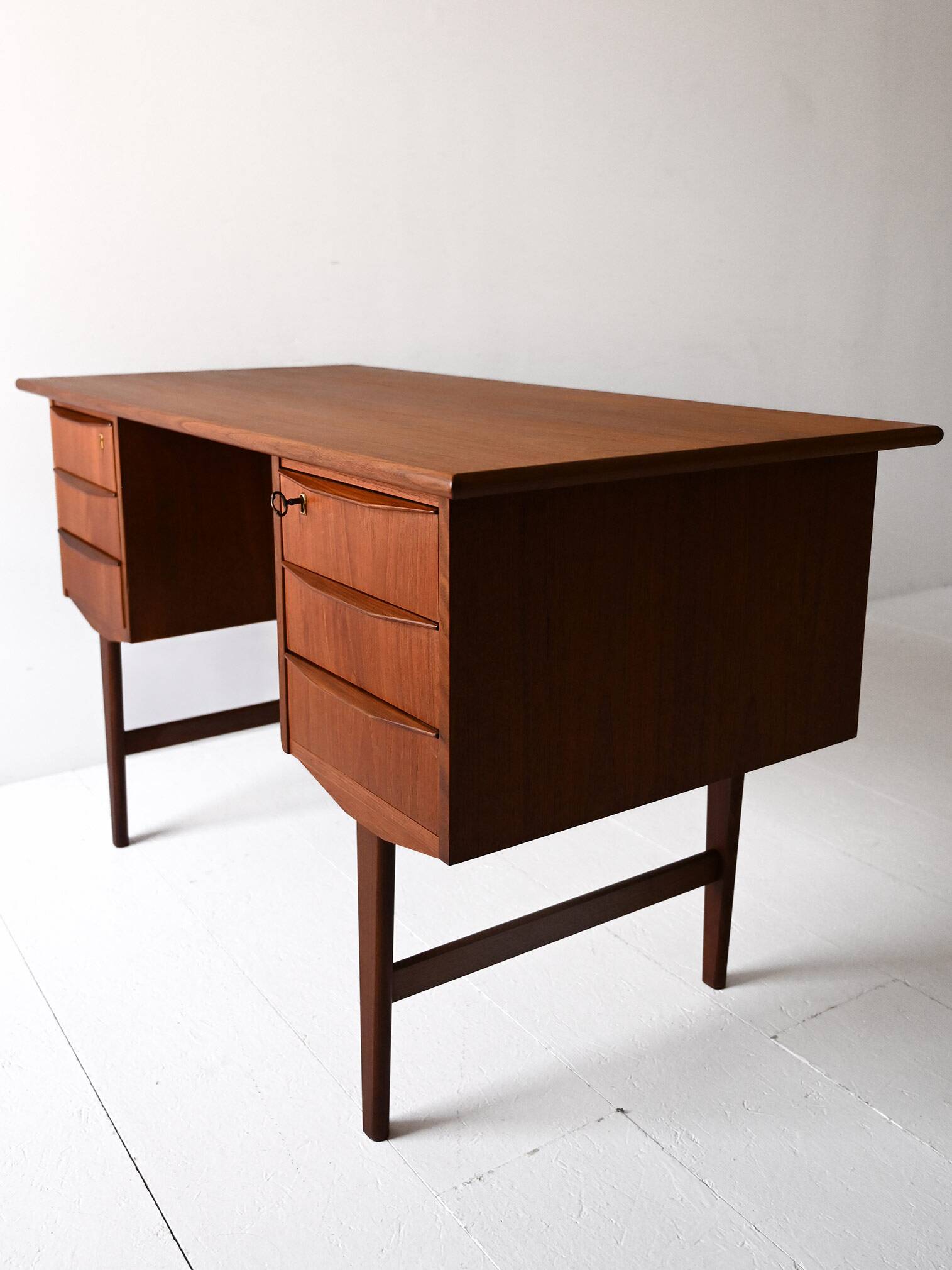 Freestanding Danish teak desk, 1950s/60s