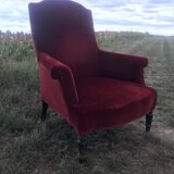 Bordeaux velvet english armchair