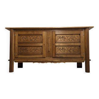 Brutalist oak sideboard by Joseph Savina circa 1950