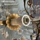 Large Florentine Tole Chandelier with Murano Glass Flowers, Italy, 195