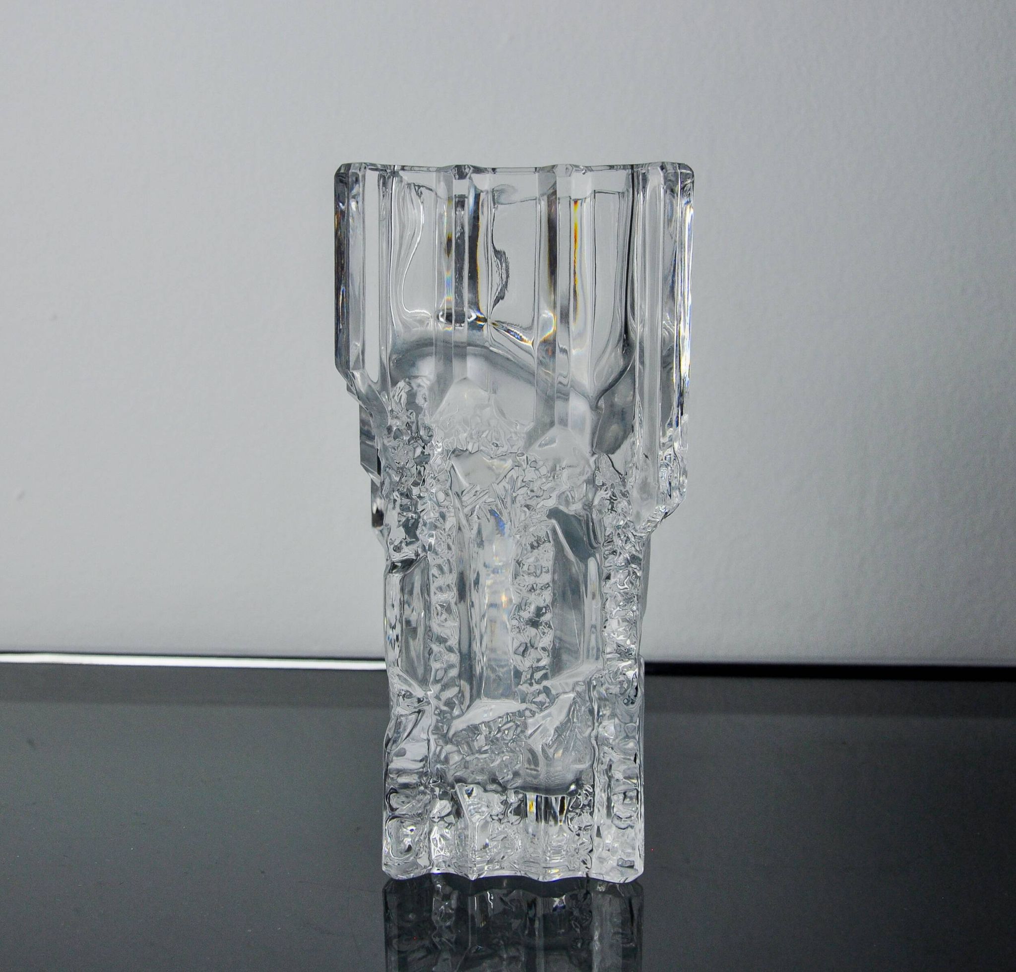 Limburg vase with ice cube effect in glass, Germany, 1970