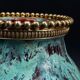 Vase CAB (Ceramics of Art from Bordeaux), turquoise green and red glaze.