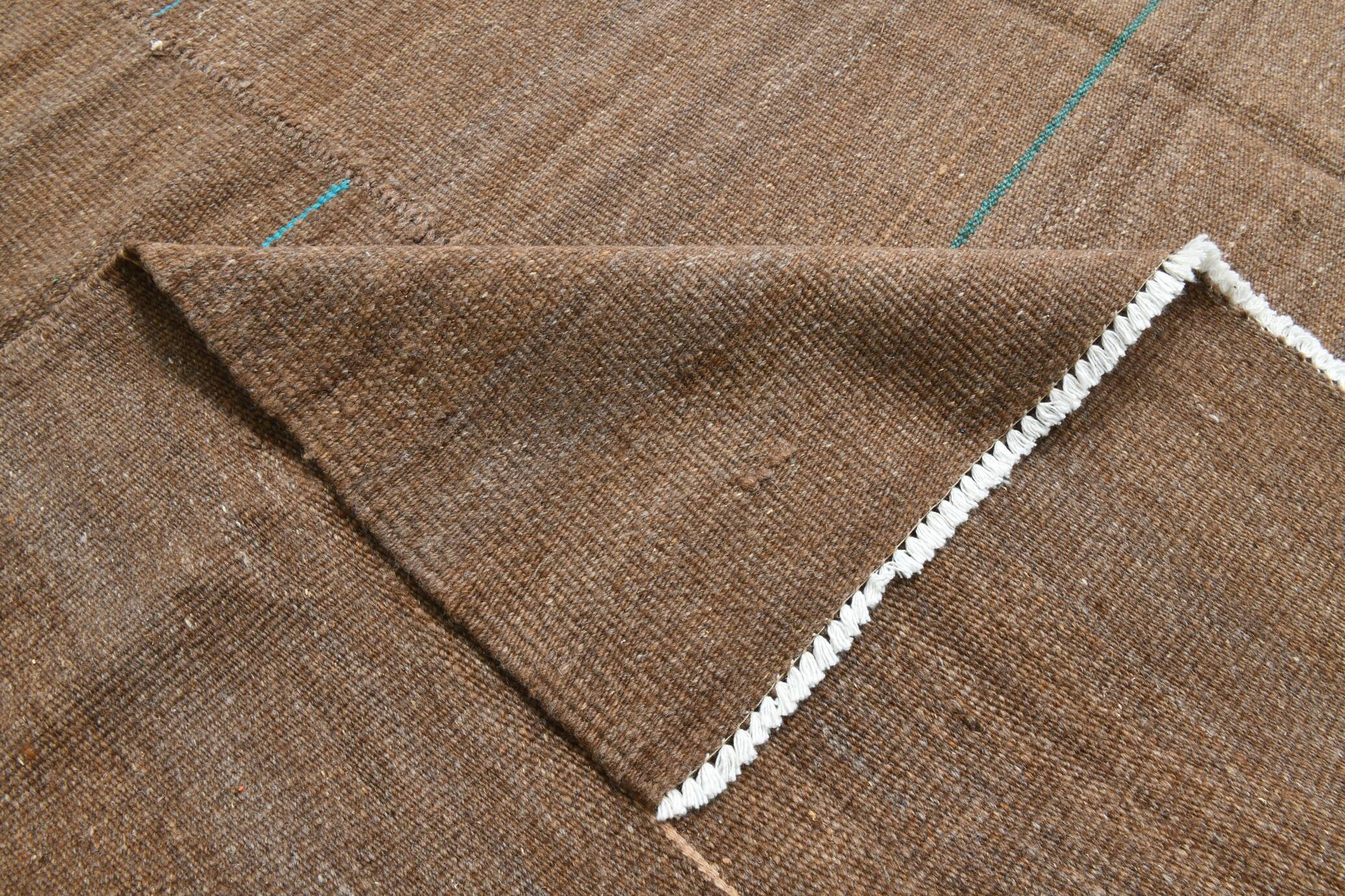 7x11 Brown Turkish Large Kilim Rug, Ethnic Patterned Rug, 221x331 Cm