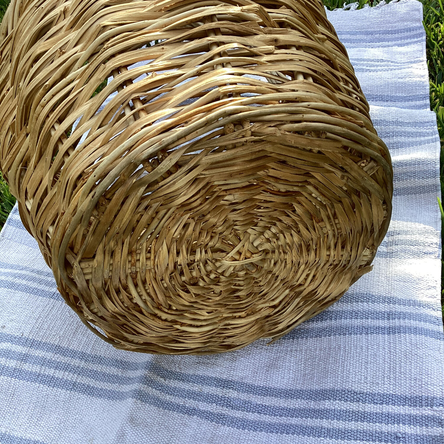 Large handcrafted wicker basket