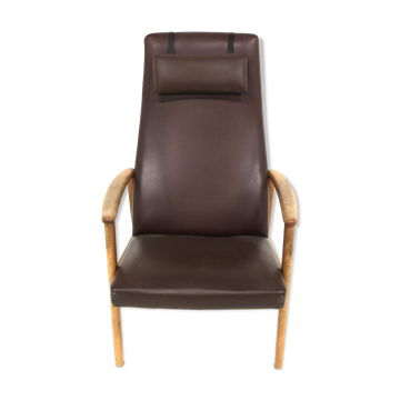 Scandinavian armchair in skai Sweden 1960